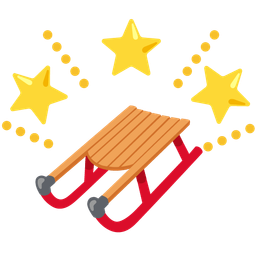 glowing star and sled