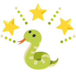 glowing star and snake