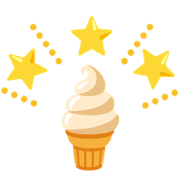 glowing star and soft ice cream