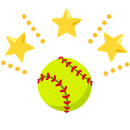 glowing star and softball
