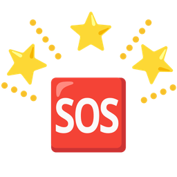 glowing star and SOS button