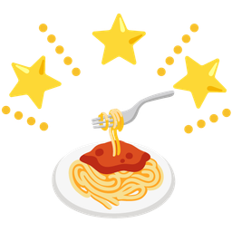 glowing star and spaghetti