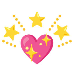 glowing star and sparkling heart