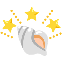 glowing star and spiral shell