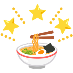 glowing star and steaming bowl