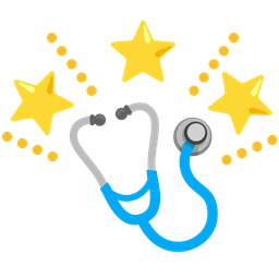 glowing star and stethoscope