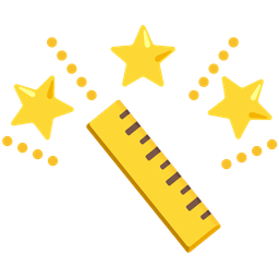 glowing star and straight ruler