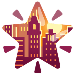 glowing star and sunset