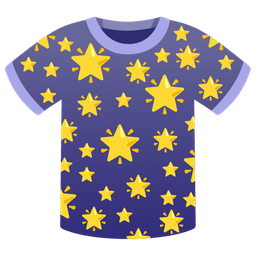 glowing star and t-shirt
