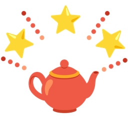 glowing star and teapot