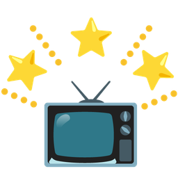 glowing star and television