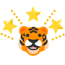 glowing star and tiger face