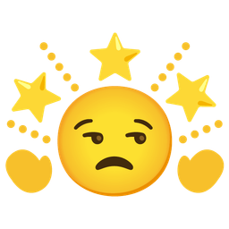 glowing star and unamused face
