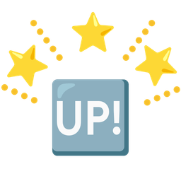 glowing star and UP! button