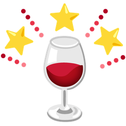 glowing star and wine glass