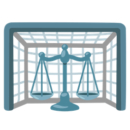 goal net and balance scale