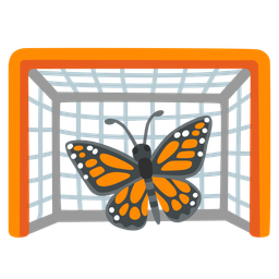 goal net and butterfly