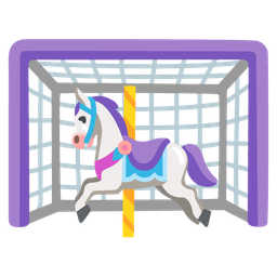 goal net and carousel horse
