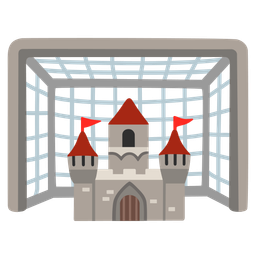 goal net and castle