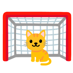 goal net and cat face
