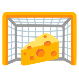 goal net and cheese wedge
