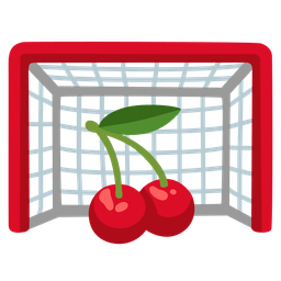 goal net and cherries