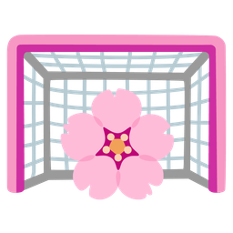 goal net and cherry blossom