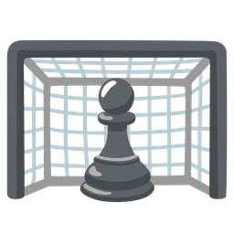 goal net and chess pawn