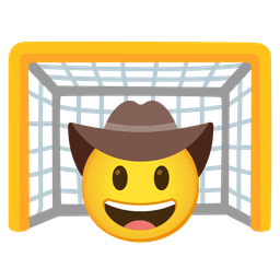 goal net and cowboy hat face