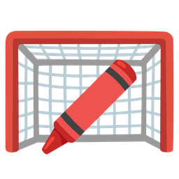 goal net and crayon