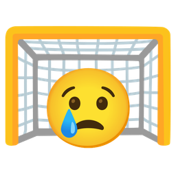 goal net and crying face