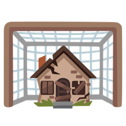 goal net and derelict house