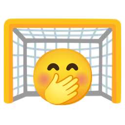 goal net and face with hand over mouth