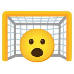goal net and face with open mouth