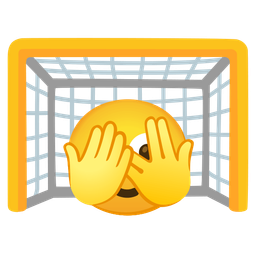 goal net and face with peeking eye