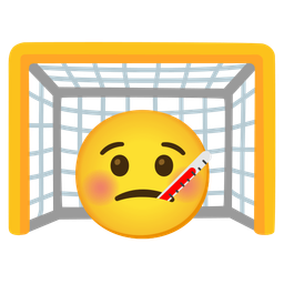 goal net and face with thermometer