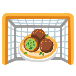 goal net and falafel