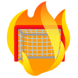 goal net and fire