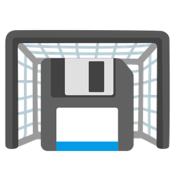 goal net and floppy disk
