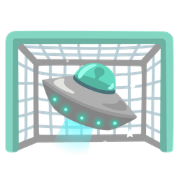 goal net and flying saucer