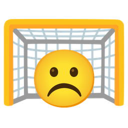 goal net and frowning face