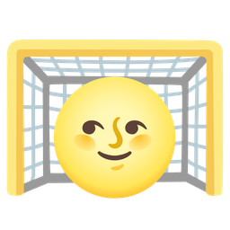 goal net and full moon face