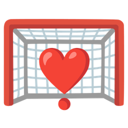 goal net and heart exclamation