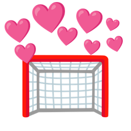 goal net and heart with arrow