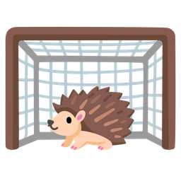 goal net and hedgehog