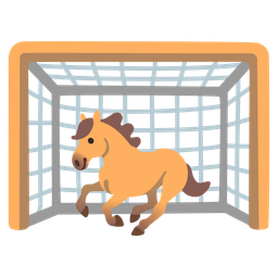 goal net and horse