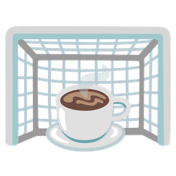 goal net and hot beverage
