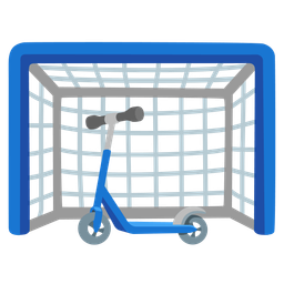 goal net and kick scooter