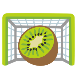 goal net and kiwi fruit