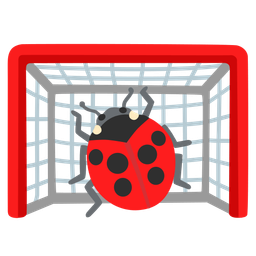 goal net and lady beetle